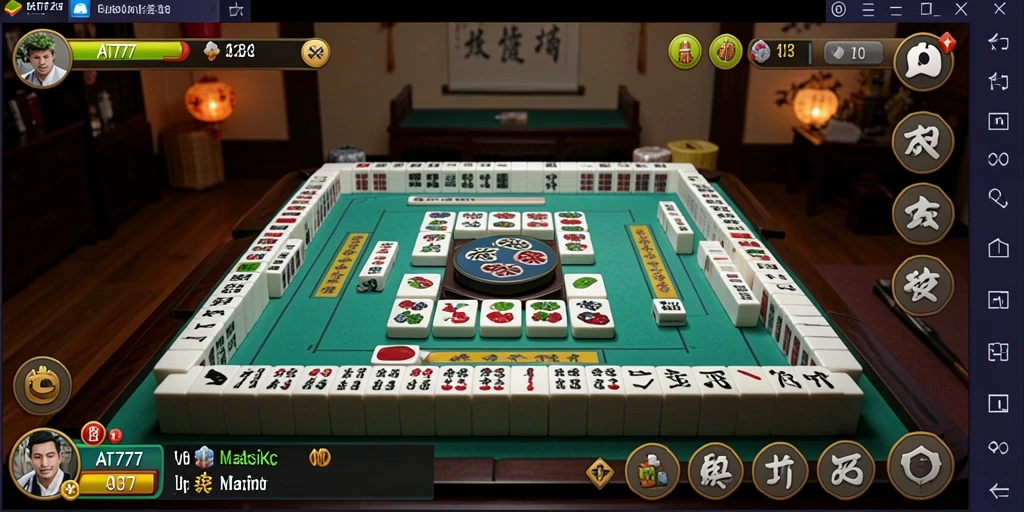 Screenshot AT777 menampilkan gameplay Mahjong yang menarik.