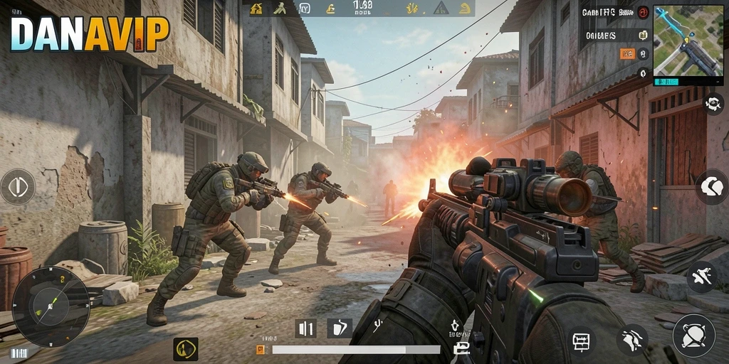 Tampilan gameplay mendebarkan dan penuh aksi dalam <strong>DANAVIP</strong>.