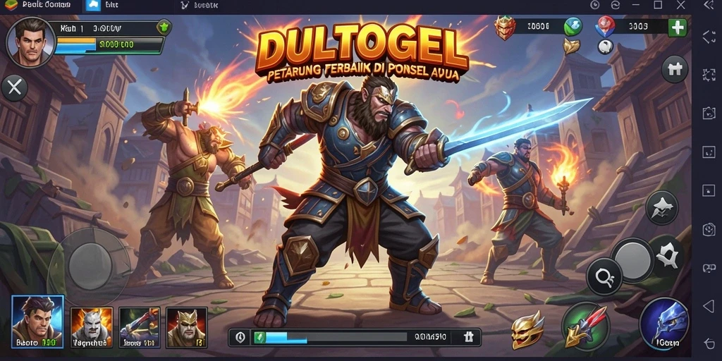 Screenshot DULTOGEL menampilkan pertarungan seru antara karakter-karakter kuat.