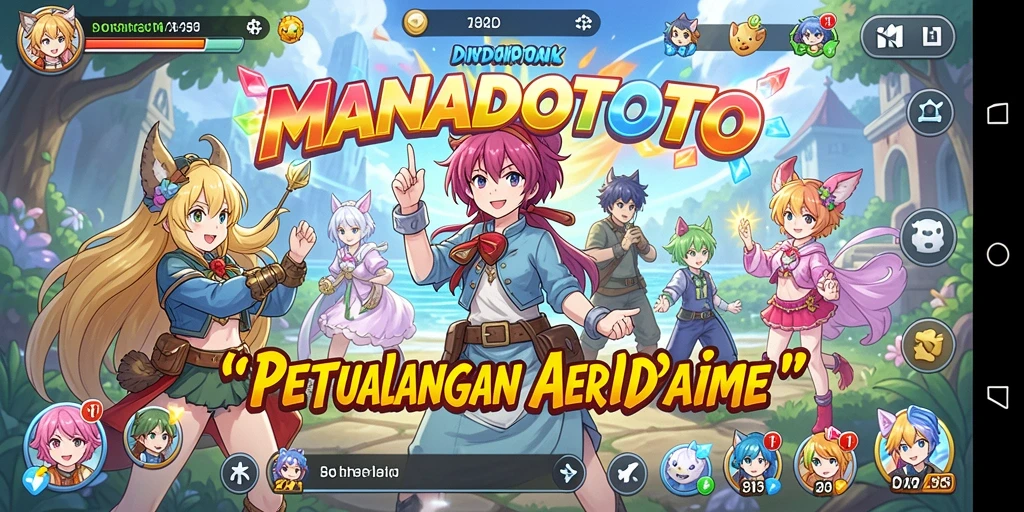 Tangkapan layar MANADOTOTO menunjukkan aksi seru dengan karakter anime.